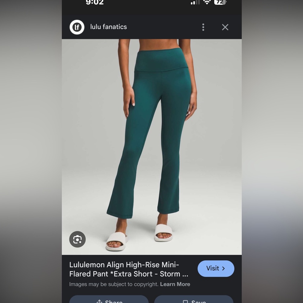 Lululemon Align Mini Flare Short in Storm Teal
